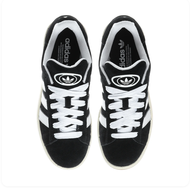 Adidas Campus Black & White Gum-Sole Sneakers