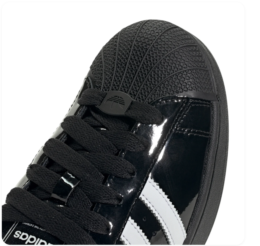 Adidas Superstar Glossy Black & White Shell-Toe Sneakers
