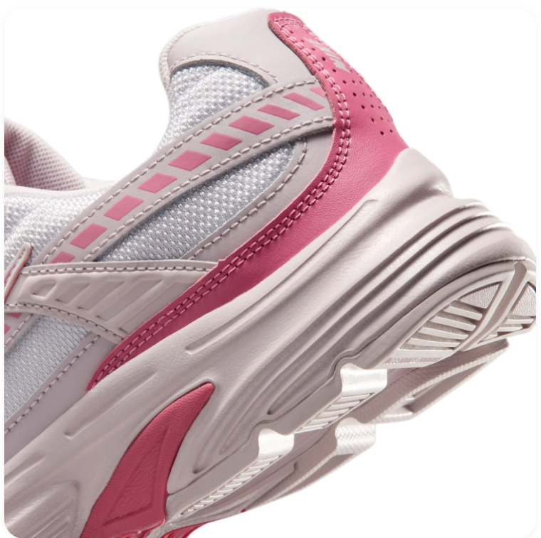Nike Initiator White & Pale Pink Mesh Sneakers with Bright Pink Accents