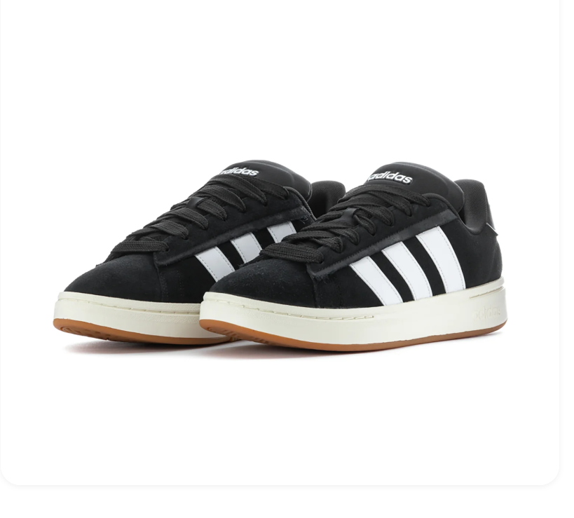 Adidas Black & White Low-Top Gum-Sole Sneakers