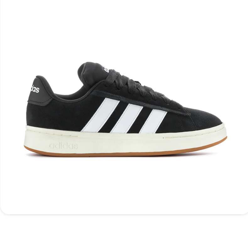 Adidas Black & White Low-Top Gum-Sole Sneakers