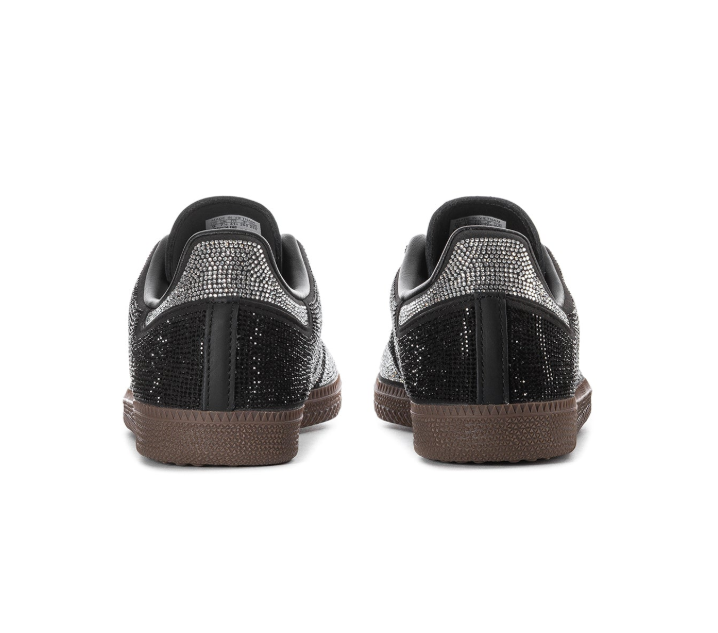 Adidas Black & Silver Rhinestone-Style Low-Top Sneakers