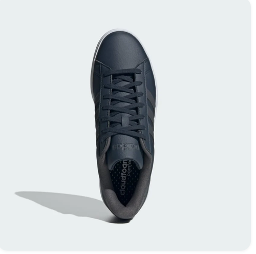 Adidas Dark Navy & Charcoal Low-Top Sneakers with White Sole