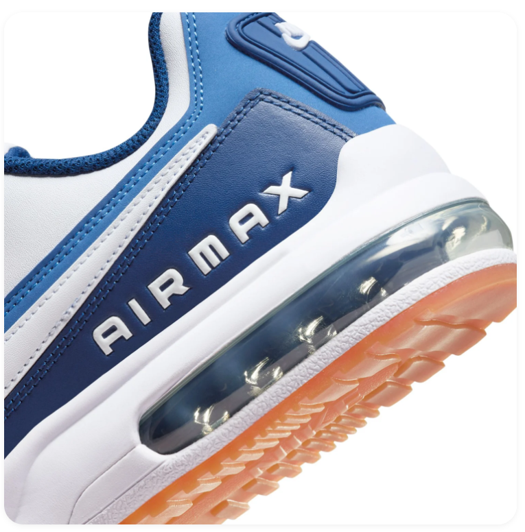Nike Air Max White & Blue Sneakers with Gum Outsole
