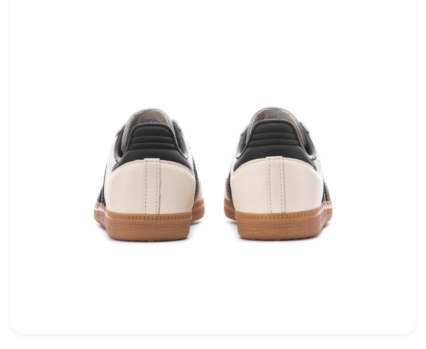 Adidas Samba Cream & Black Gum-Sole Sneakers