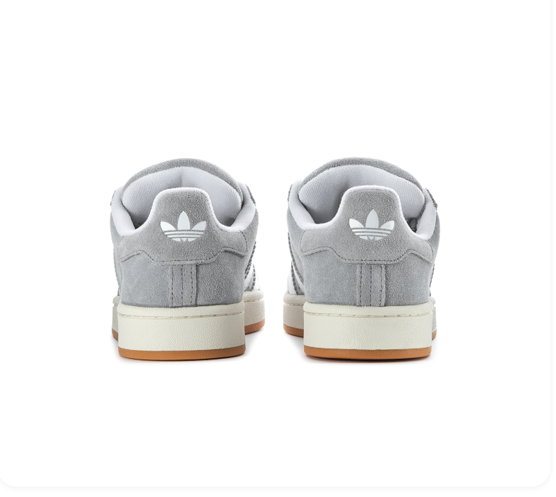 Adidas Campus Grey & White Gum-Sole Sneakers