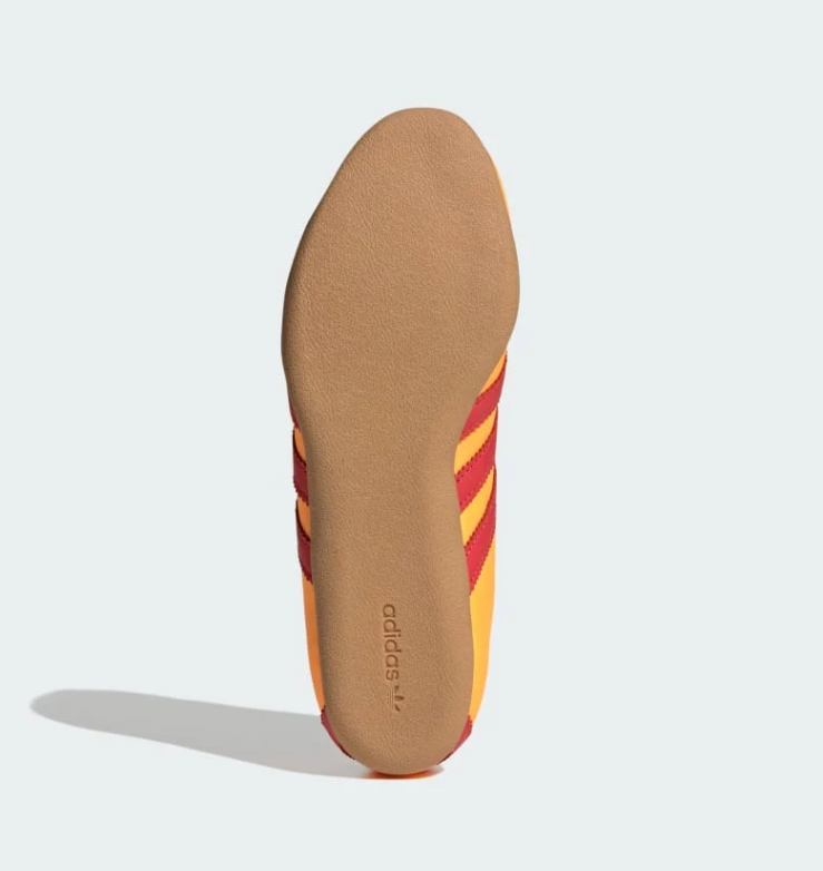 Adidas Golden Yellow & Red Low-Profile Sneakers with Tan Sole