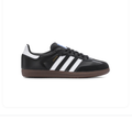 Adidas Samba Black & White Sneakers with Dark Brown Sole