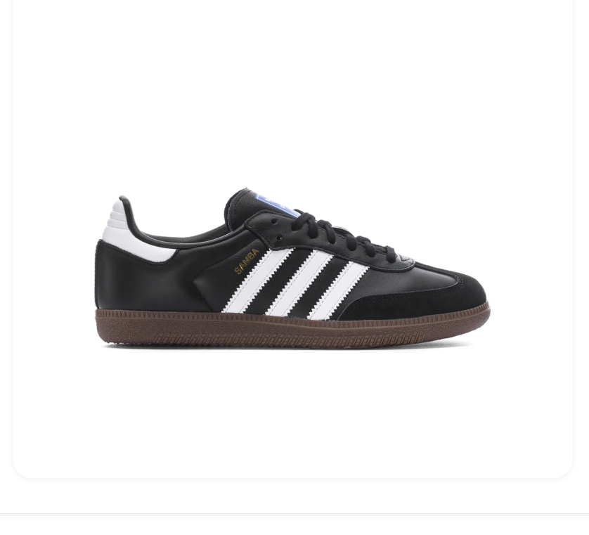 Adidas Samba Black & White Sneakers with Dark Brown Sole