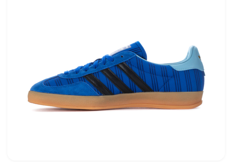 Adidas Gazelle Blue & Black Patterned Gum-Sole Sneakers