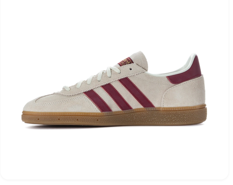 Adidas Handball Spezial Cream & Burgundy Gum-Sole Sneakers
