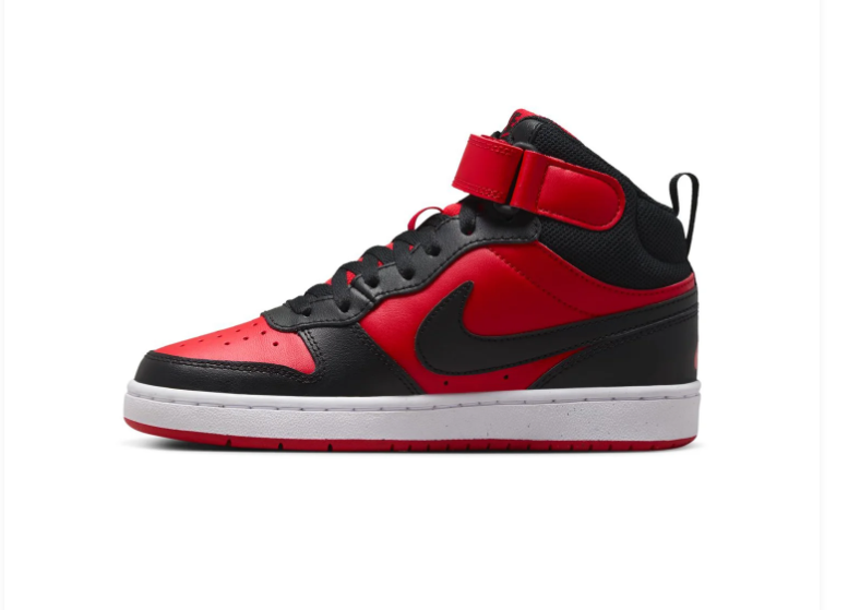 Nike Red & Black Mid-Top Sneakers with Ankle Strap