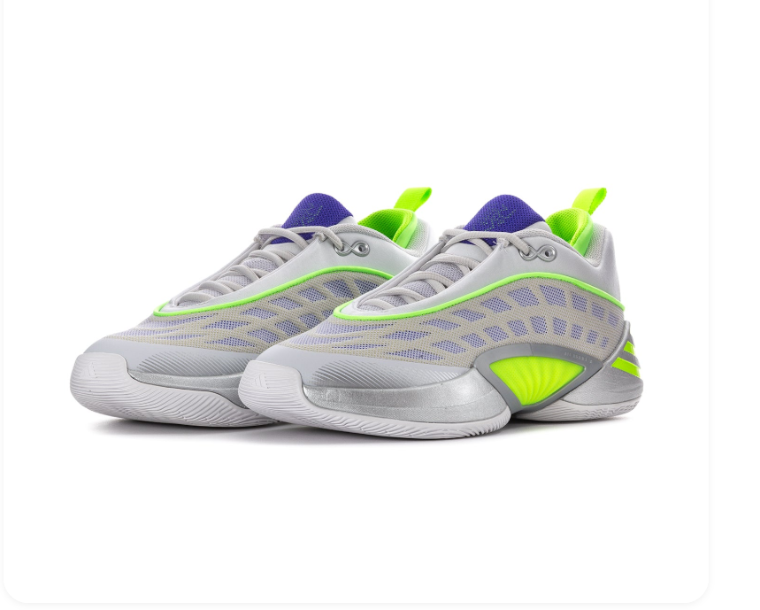 Adidas Grey & Neon Lime Sneakers with Purple Accents