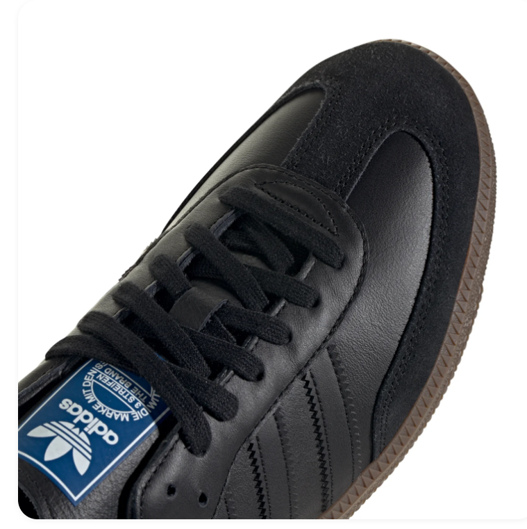Adidas Samba Tonal Black Sneakers with Dark Brown Sole