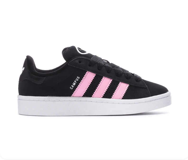 Adidas Campus Black & Pink Sneakers with White Sole