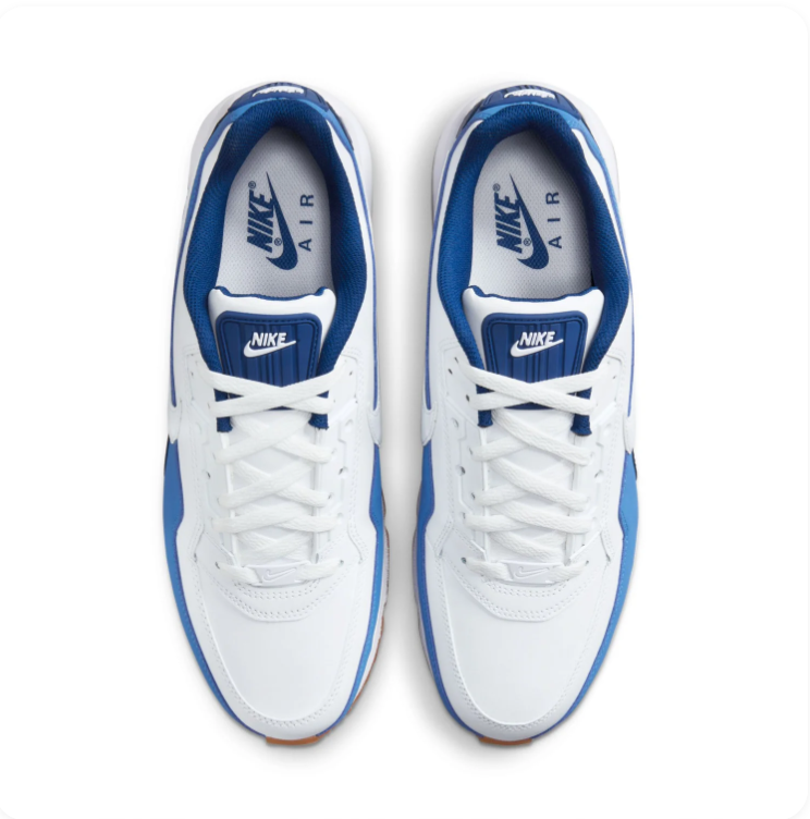 Nike Air Max White & Blue Sneakers with Gum Outsole