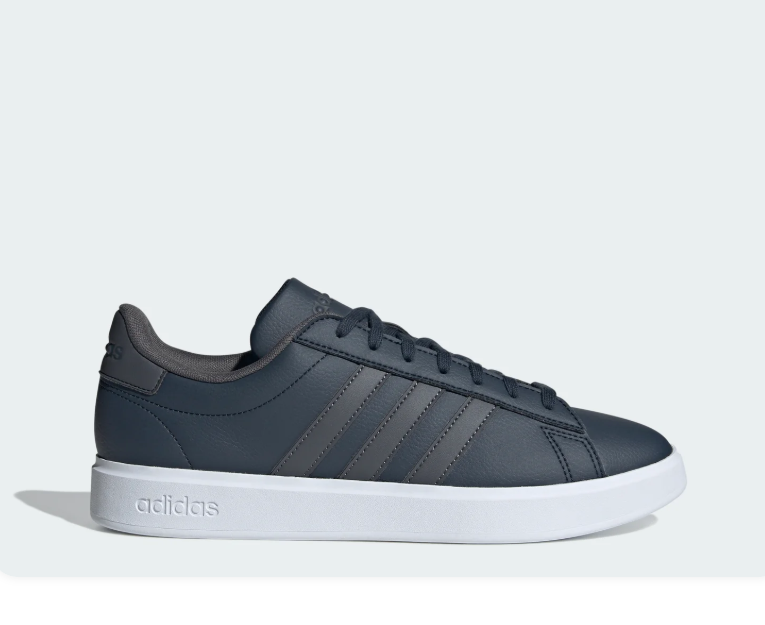 Adidas Dark Navy & Charcoal Low-Top Sneakers with White Sole