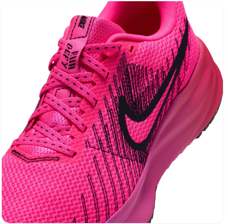Nike Hot Pink Mesh Sneakers with Black Swoosh Graphics