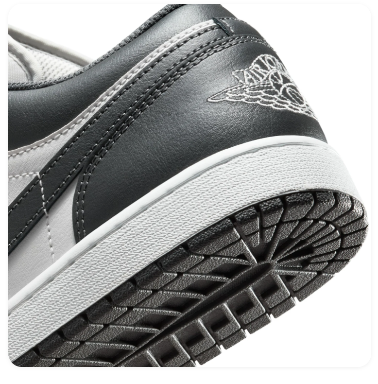 Air Jordan 1 Low Charcoal Grey & White Sneakers