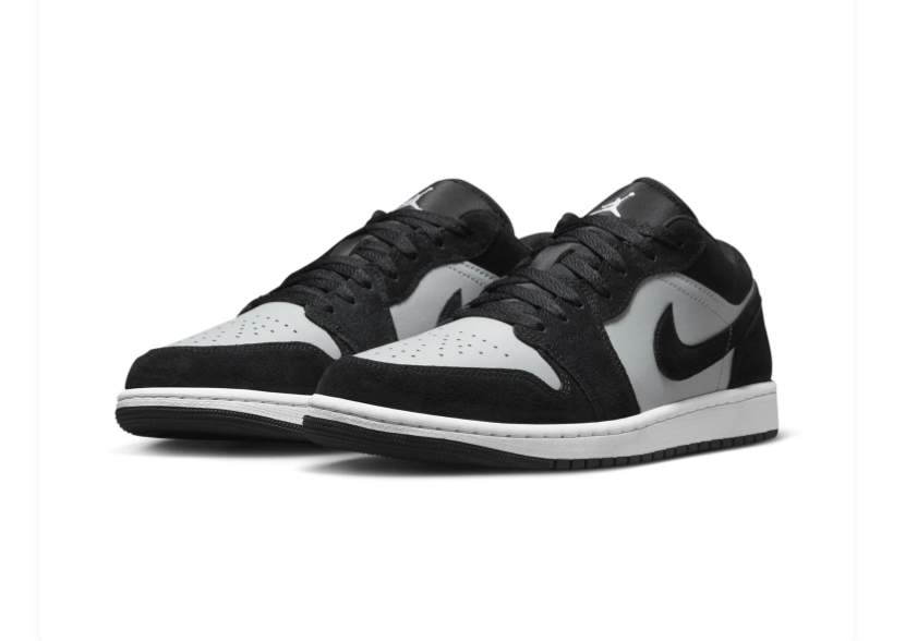 Air Jordan 1 Low Black & Grey Sneakers