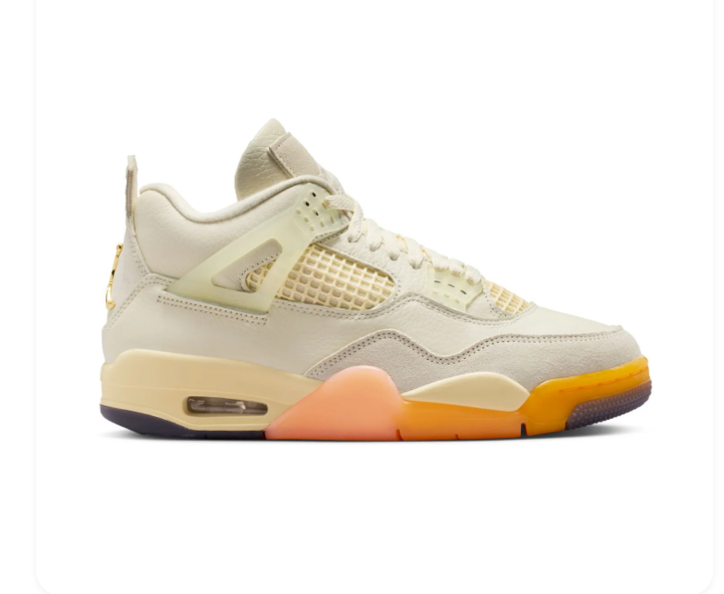 Air Jordan 4 Cream & Peach Sneakers