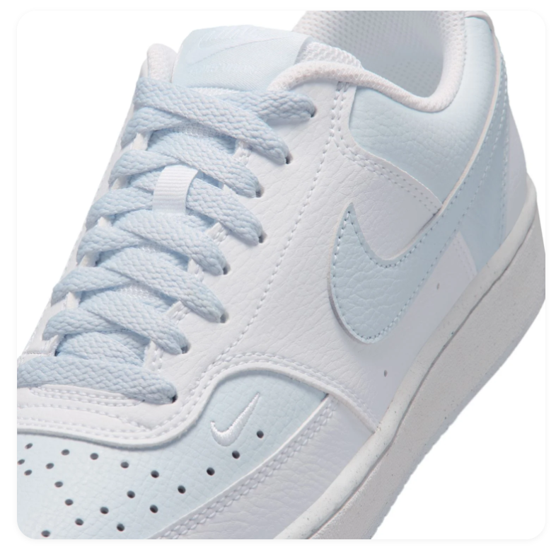 Nike White & Pale Blue Low-Top Sneakers
