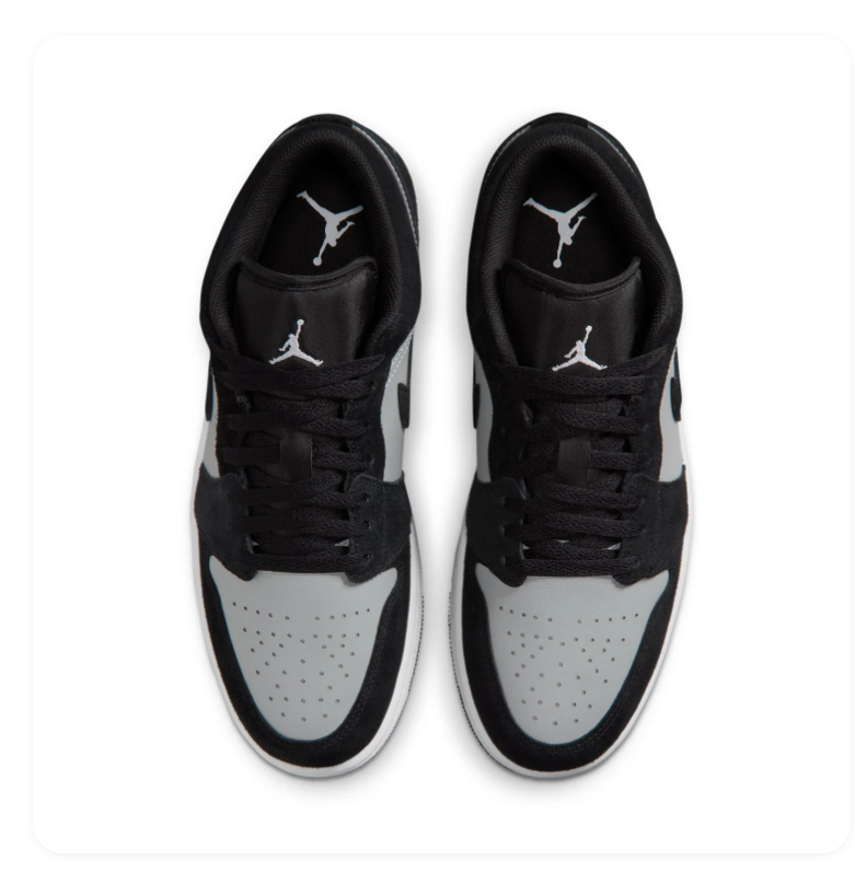 Air Jordan 1 Low Black & Grey Sneakers