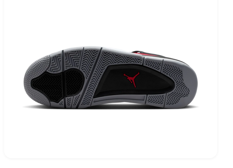 Air Jordan 4 Red & Black Sneakers with Grey Accents