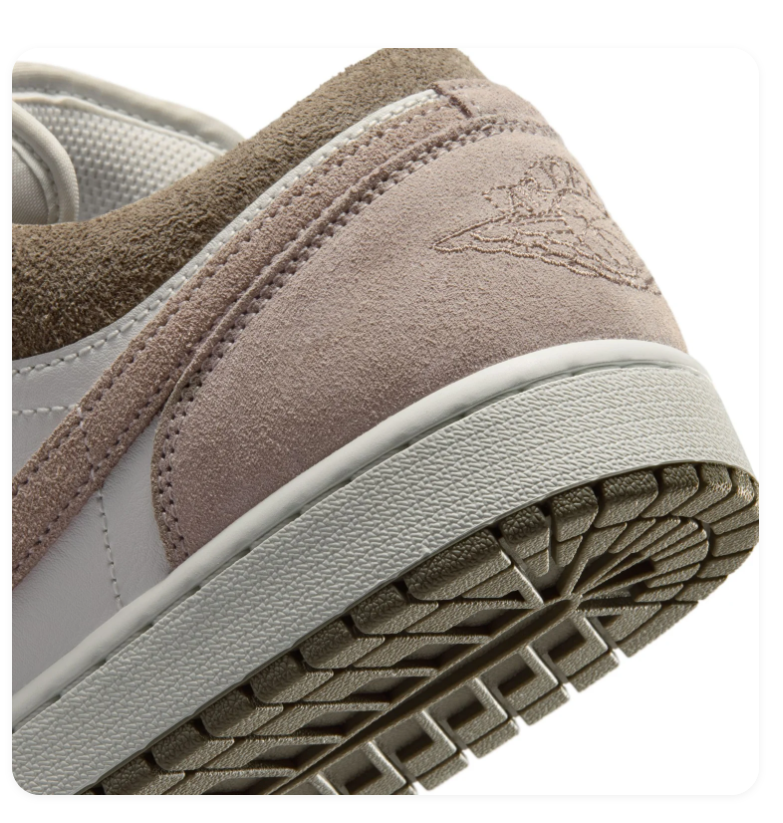 Air Jordan 1 Low Taupe & White Sneakers