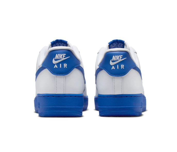 Nike Air Force 1 White & Royal Blue Low-Top Sneakers