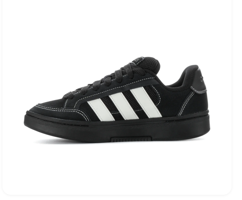 Adidas Black & White Low-Top Sneakers with Contrast Stitching