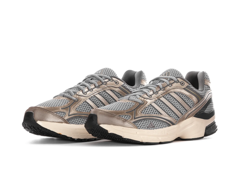 Adidas Grey Mesh & Metallic Champagne Chunky Sneakers