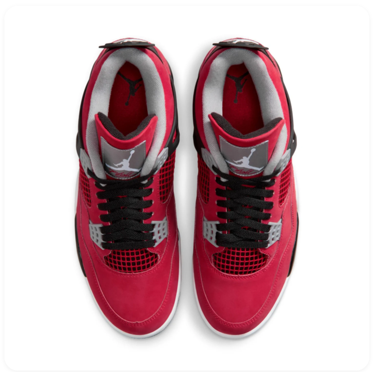 Air Jordan 4 Red & Black Sneakers with Grey Accents