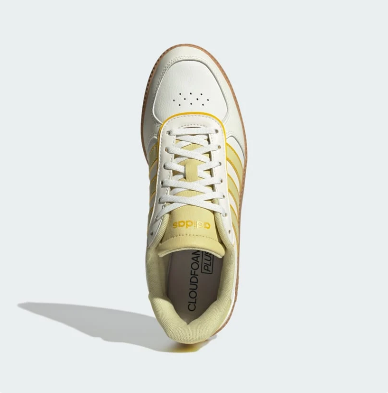 Adidas White & Pale Yellow Gum-Sole Sneakers