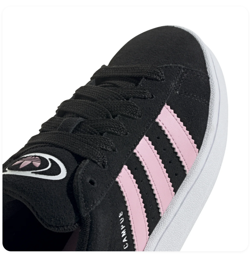 Adidas Campus Black & Pink Sneakers with White Sole