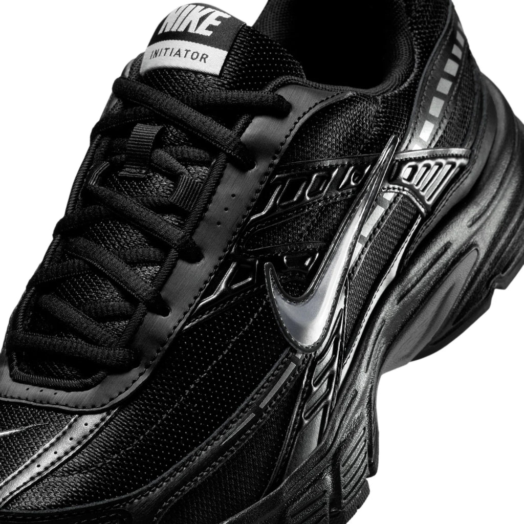 Nike Initiator Black & Metallic Silver Mesh Sneakers