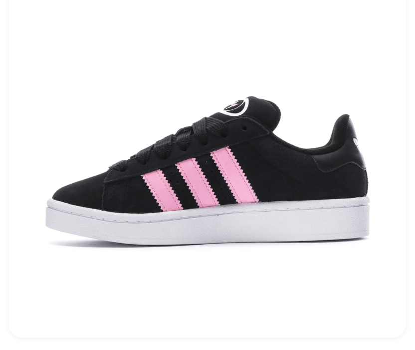 Adidas Campus Black & Pink Sneakers with White Sole