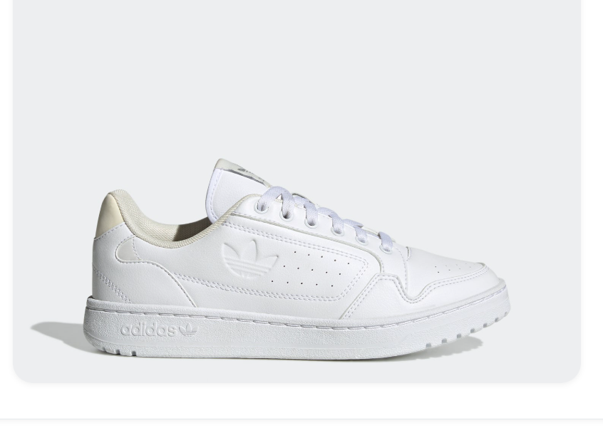 Adidas White Low-Top Sneakers with Cream Accents & Embossed Trefoil