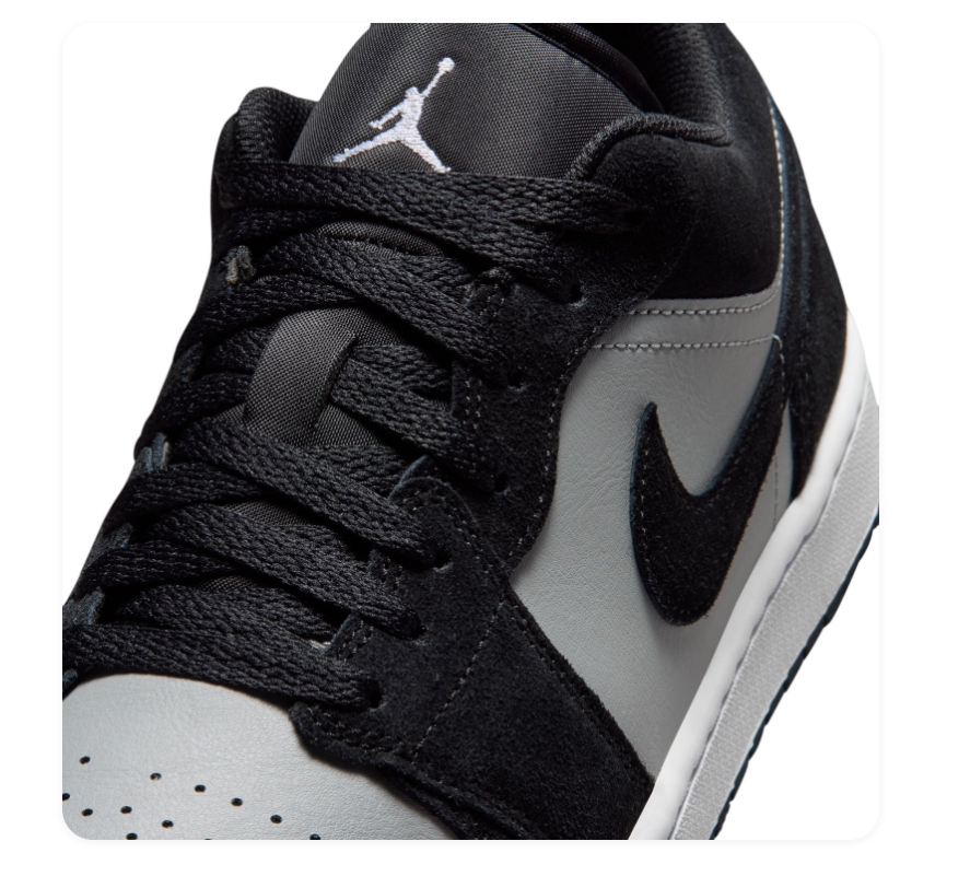 Air Jordan 1 Low Black & Grey Sneakers