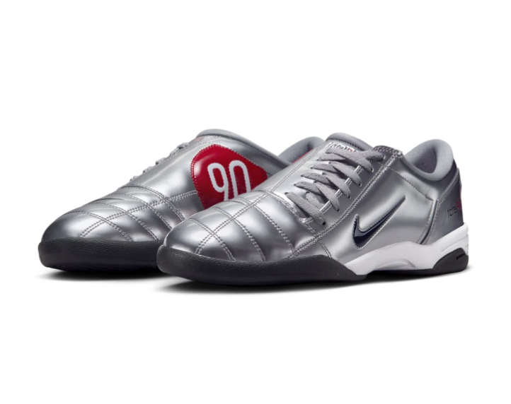 Nike Total 90 III Metallic Silver Sneakers with Red Accents