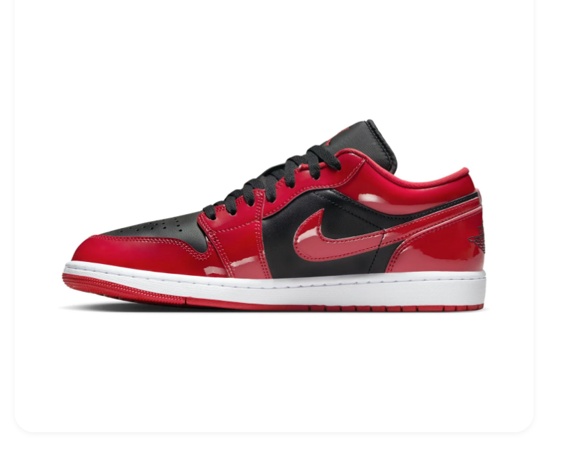Air Jordan 1 Low Red & Black Glossy Sneakers