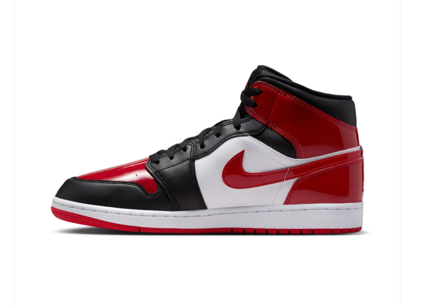Air Jordan 1 Mid Red, Black & White Sneakers