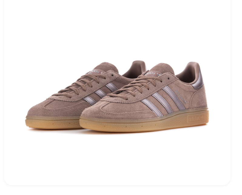 Adidas Handball Spezial Taupe & Metallic Lilac Gum-Sole Sneakers