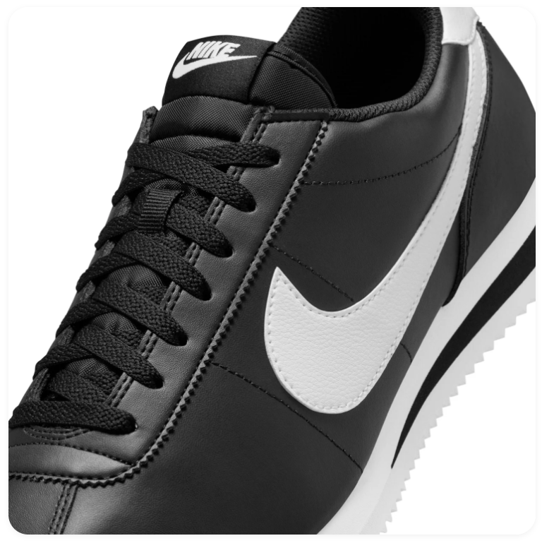 Nike Cortez Black & White Low-Top Sneakers