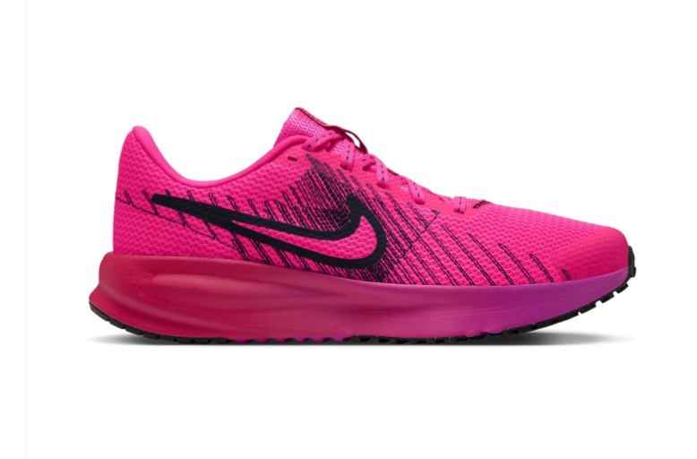 Nike Hot Pink Mesh Sneakers with Black Swoosh Graphics