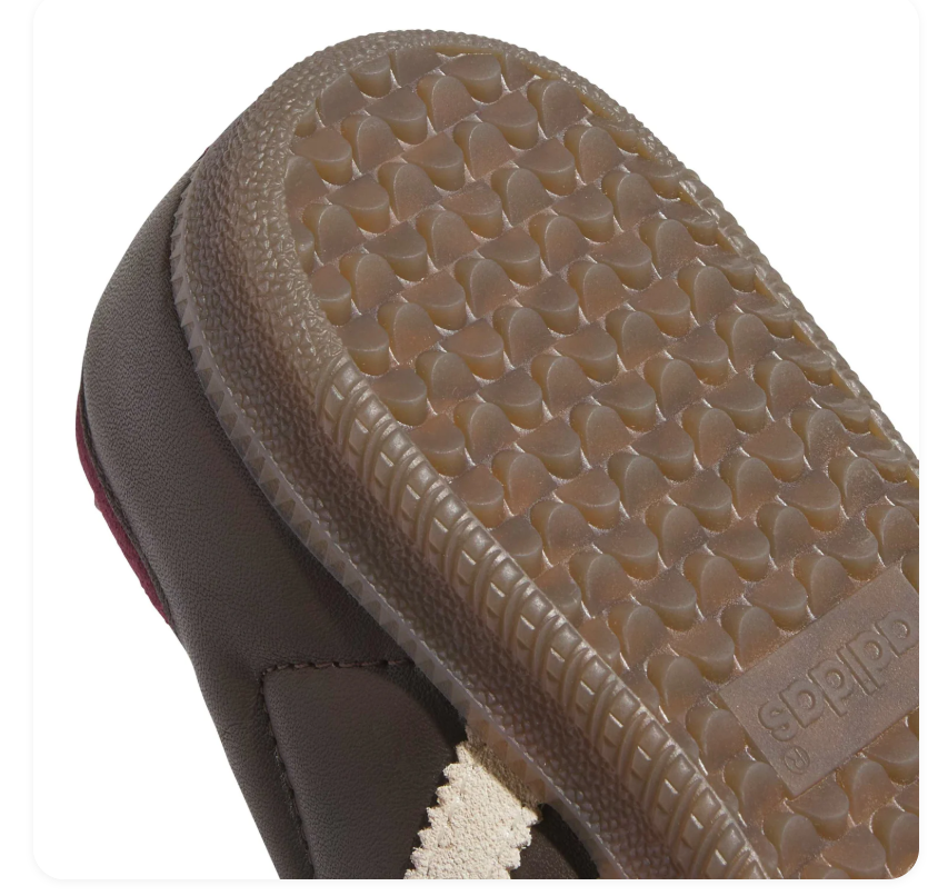 Adidas Samba Dark Brown & Cream Sneakers with Burgundy Accents