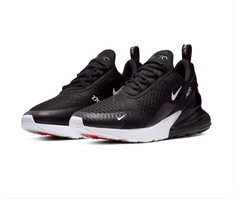 Nike Air Max 270 Black & White Mesh Sneakers