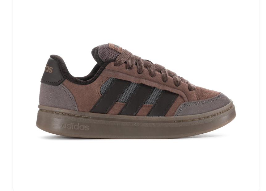 Adidas Brown & Charcoal Low-Top Sneakers with Taupe Sole