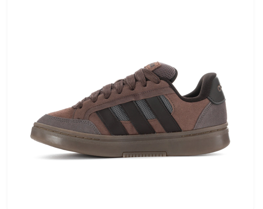 Adidas Brown & Charcoal Low-Top Sneakers with Taupe Sole