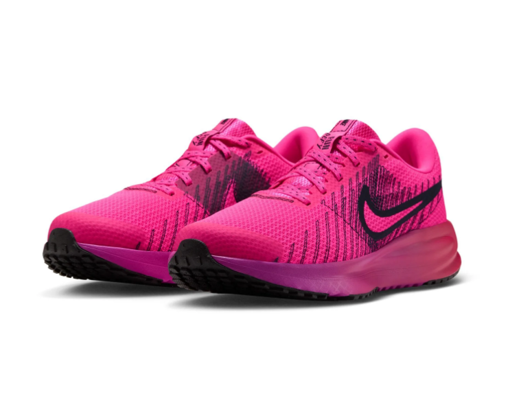 Nike Hot Pink Mesh Sneakers with Black Swoosh Graphics